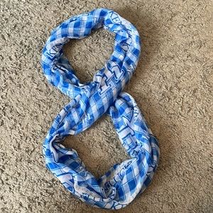 University of Kentucky lightweight infinity scarf Blue White checkered UK